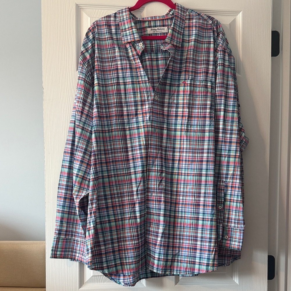 Tommy Bahama Multicolor Plaid Button-Down Shirt - Blue Green Pink